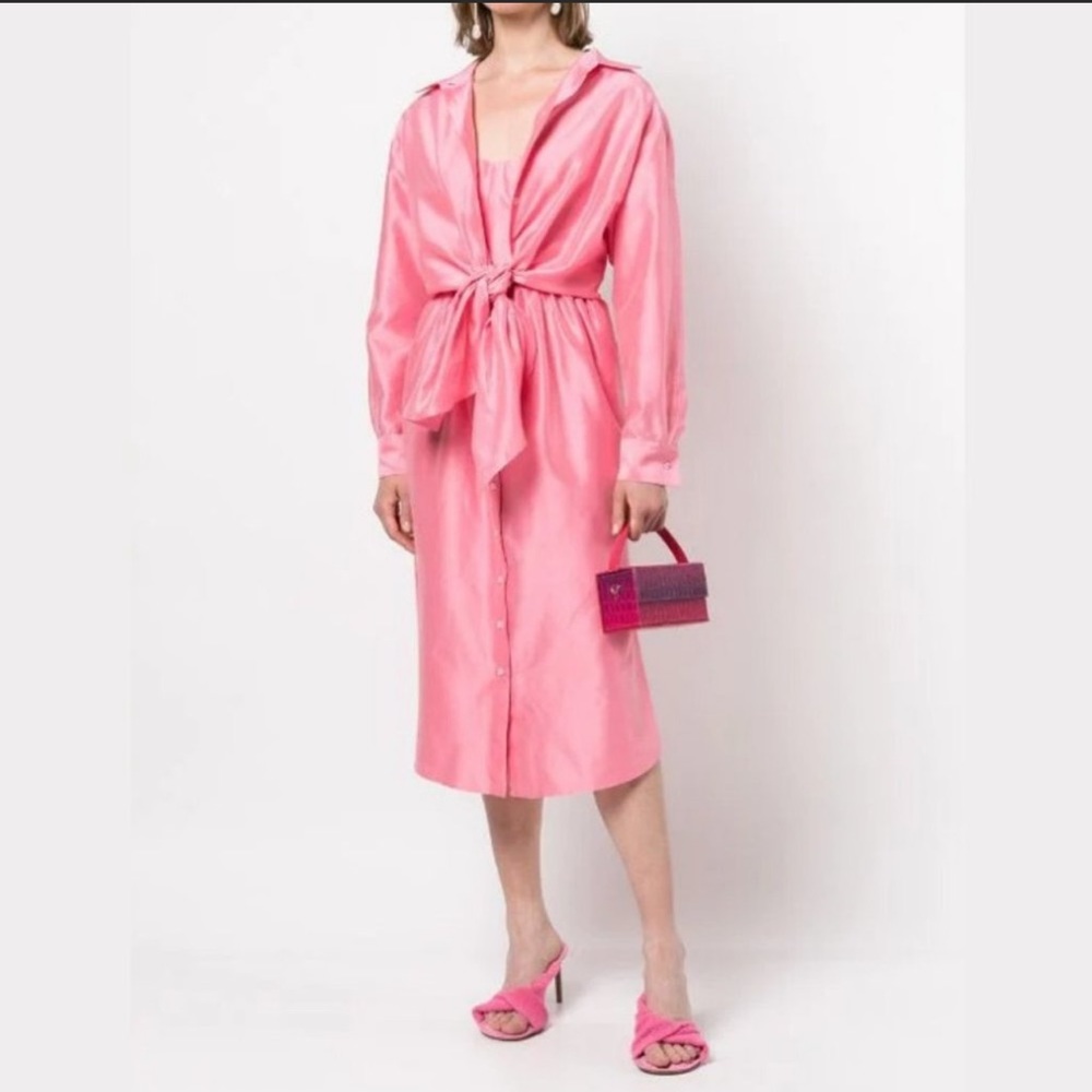 ROSIE ASSOULIN Ululani Organdy silk midi dress with attached button down | sz 10